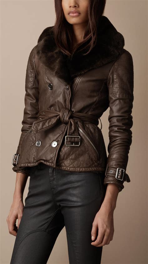 brown burberry leather jacket|Burberry leather jacket vintage.